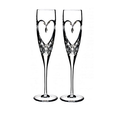 Waterford Love True Love Flute, Pair