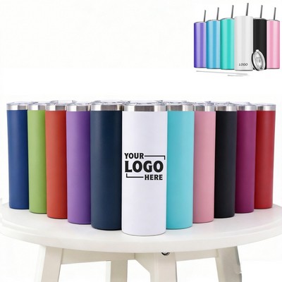 Custom Stainless Steel Skinny Tumbler with straw