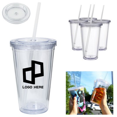 16Oz Double Wall Insulated Bubble Tea Cup