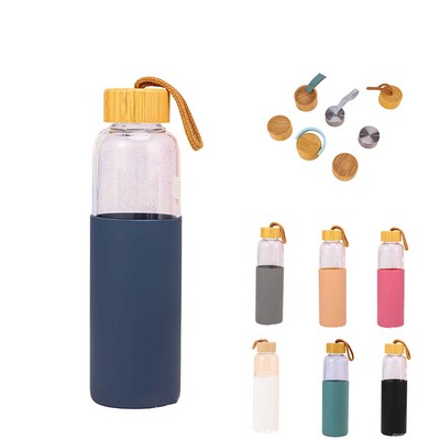 18oz Glass Bottle with Bamboo Lid