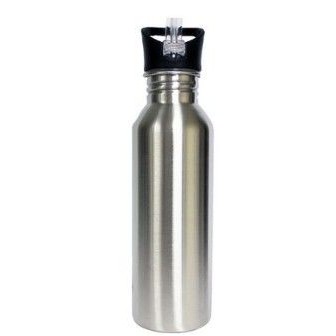 25 Oz. Stainless Steel Wide Mouth Water Bottle w/ clear Sip Spout
