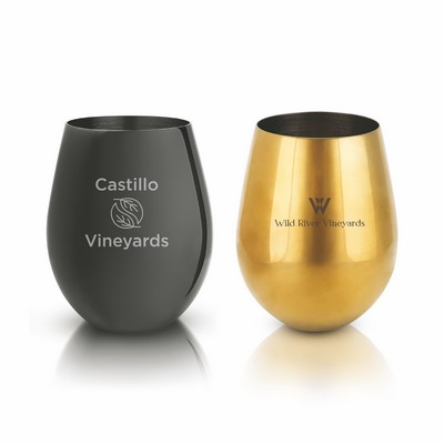Viski® Stemless Metal Wine Tumbler, set of 2