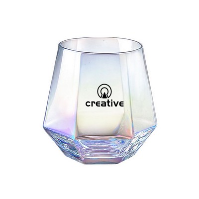10oz Stemless Diamond Shaped Glass