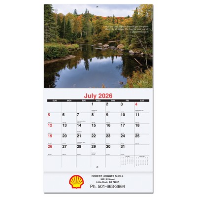 Bible Verse Monthly Wall Calendar w/Coil Binding (10 5/8"x 18 ¼")