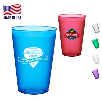 12 oz. USA Made Flex Frosted Stadium Cup w/ Flexible Plastic