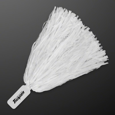 Economy White Pom Poms (NON-Light Up) - PRINTED