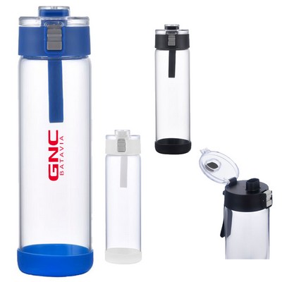 22 Oz. Single Wall Glass Bottle with Locking Lid