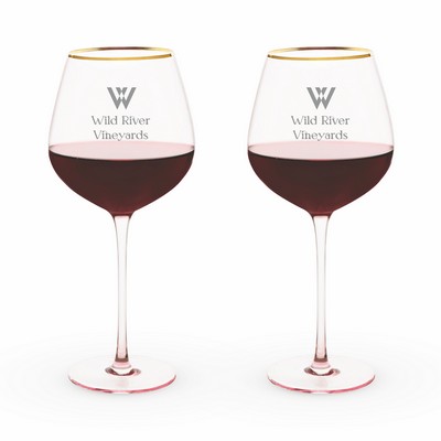 Twine Living® Rose Crystal Red Wine Glass, set of 2