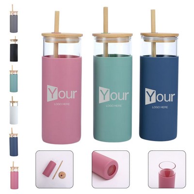 Glass Tumbler With Bamboo Lid
