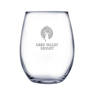17 oz Stemless White Wine Glass (Deep Etch)