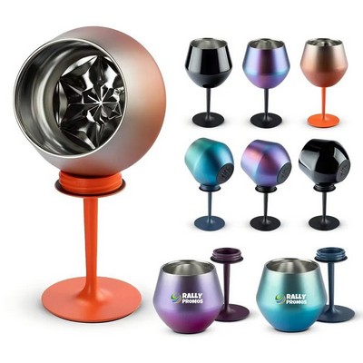 14oz Stainless Steel Wine Glass Goblets With Removable Handle