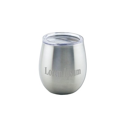 8 Oz. Apollo™ Stainless Steel Stemless Tri-Wall Wine Glass w/Tritan® Lid