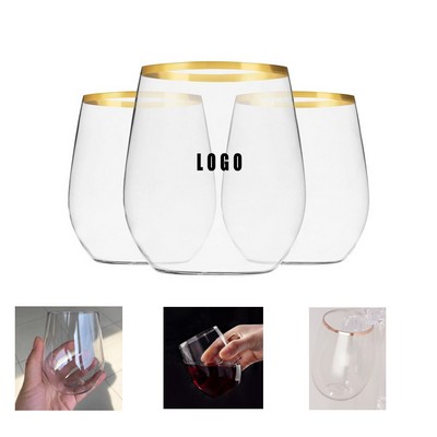 12oz Plastic Wine Glasses Stemless