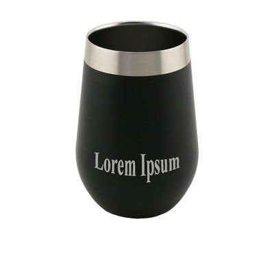 12 Oz. Apollo™ Black Stainless Steel Stemless Tri-Wall Wine Glass