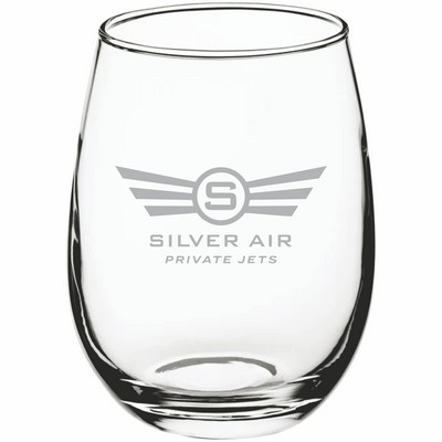 Laser Engraved 9 oz. Stemless Wine Glass